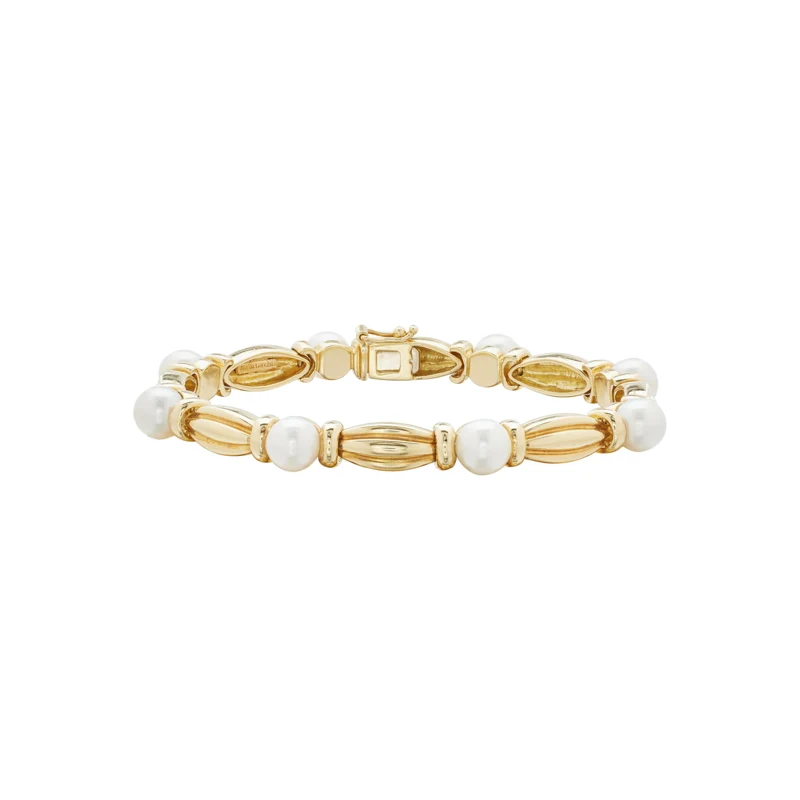 Gold and Cultured Pearl Bracelet