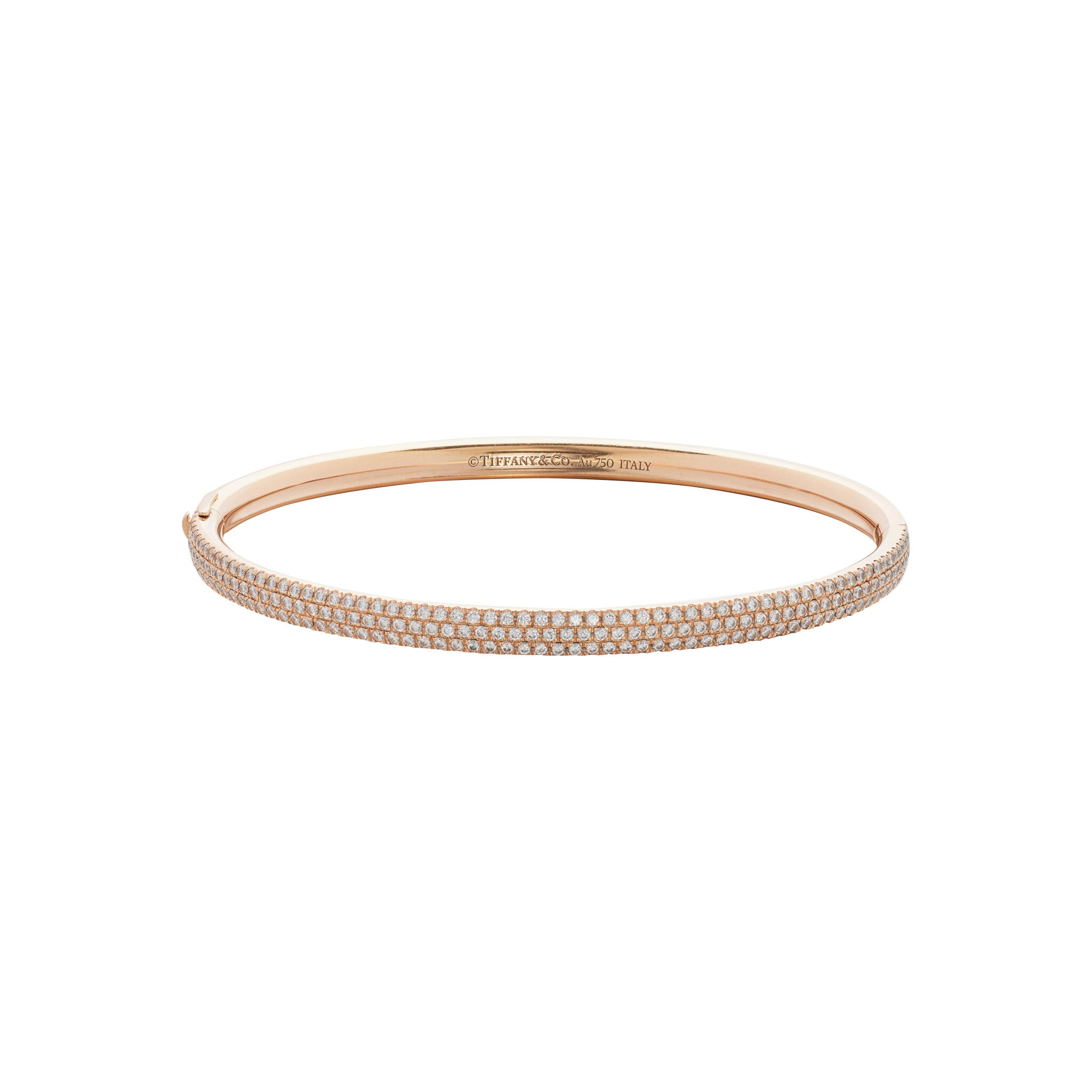 Rose Gold and Diamond Metro Bangle Bracelet — view 1