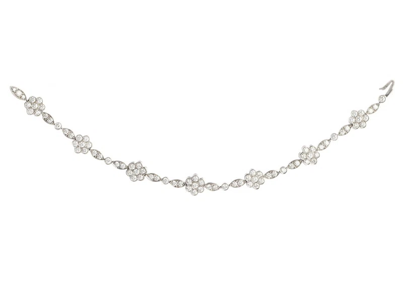 Platinum and Diamond Blossom Bracelet