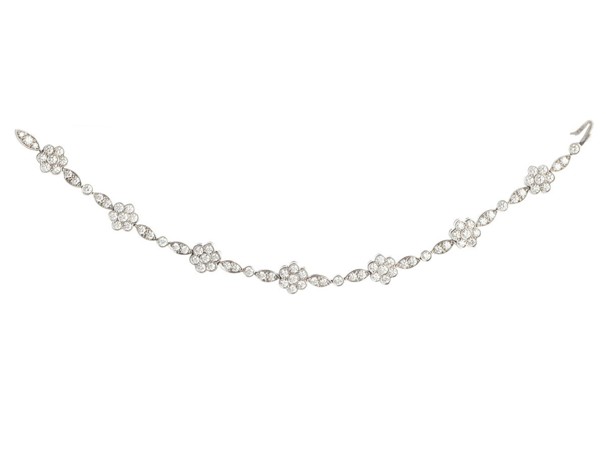 Platinum and Diamond Blossom Bracelet — view 1