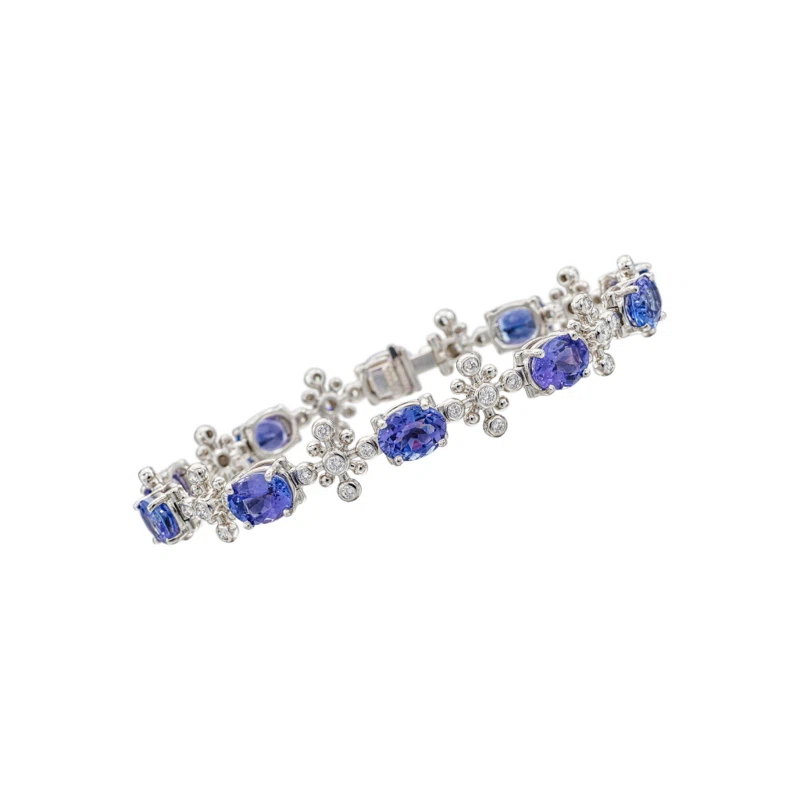Platinum, Tanzanite and Diamond "Snowflake" Bracelet