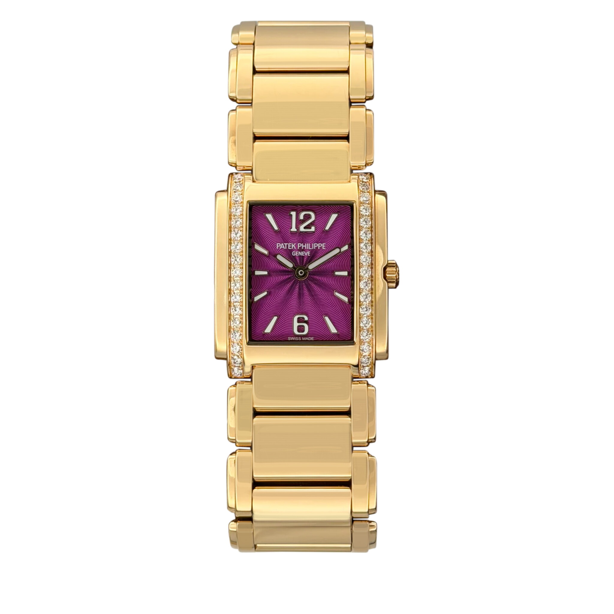 Twenty-4 (Reference 4910/1201R-010). A 25mm unworn rose gold diamond-set quartz wristwatch. 2026 — view 1