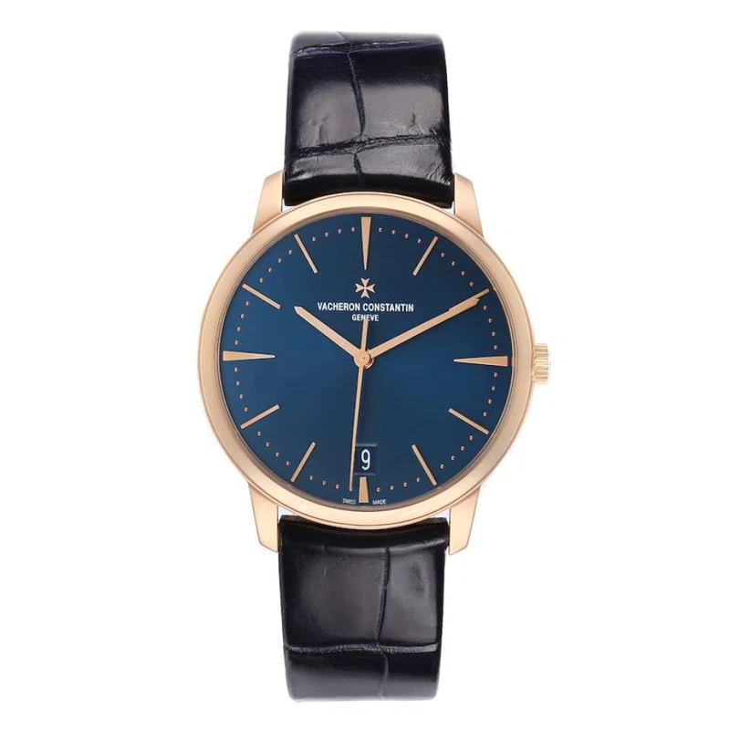 Patrimony (Reference 4100U). A 36mm rose gold automatic wristwatch with date.