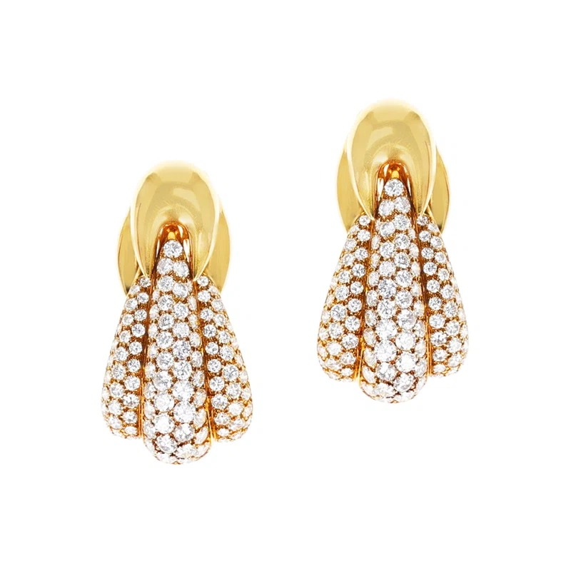 Gold and Diamond Earclips
