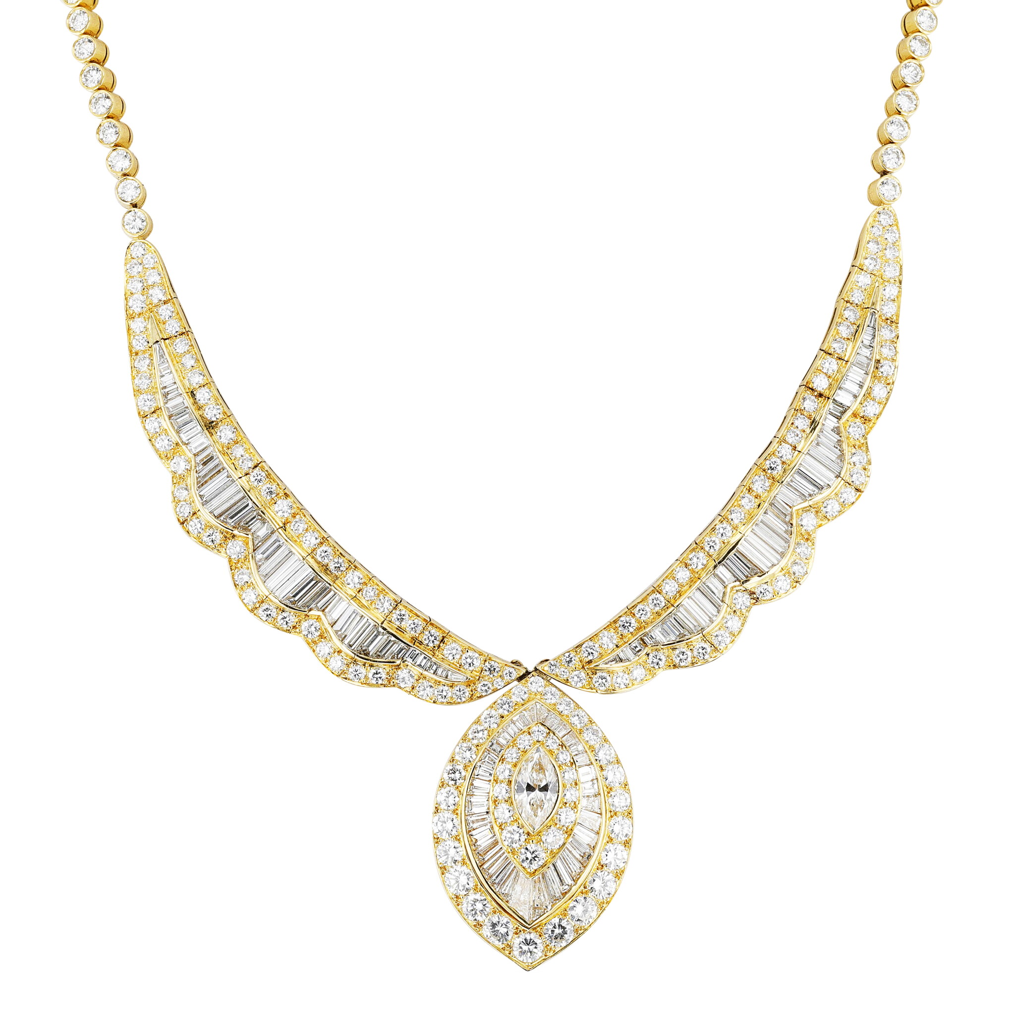 Gold and Diamond Necklace — view 1