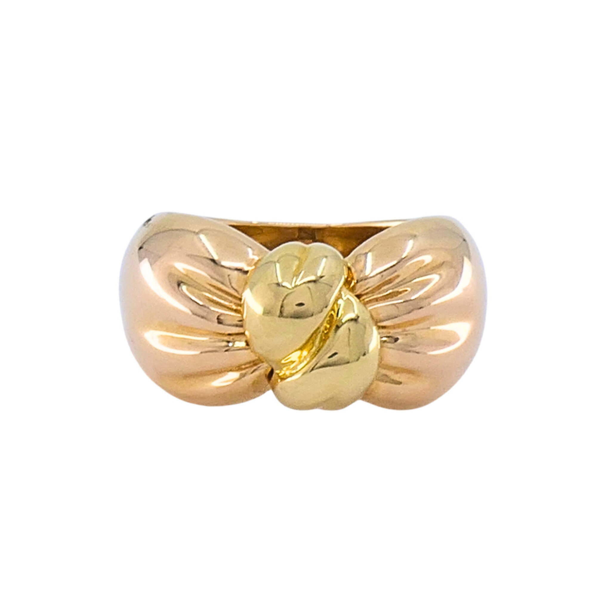 Gold and Rose Gold Knot Ring  — view 1