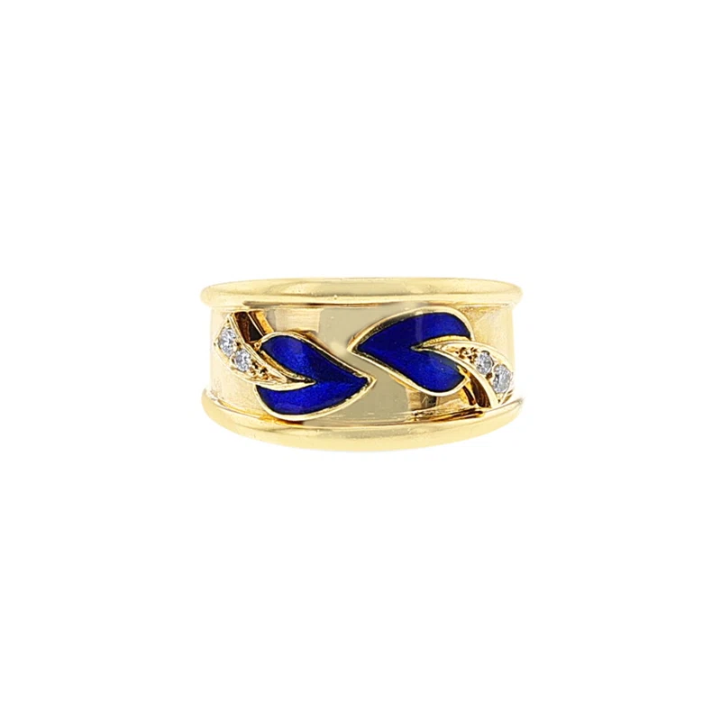 Gold, Enamel and Diamond Ring