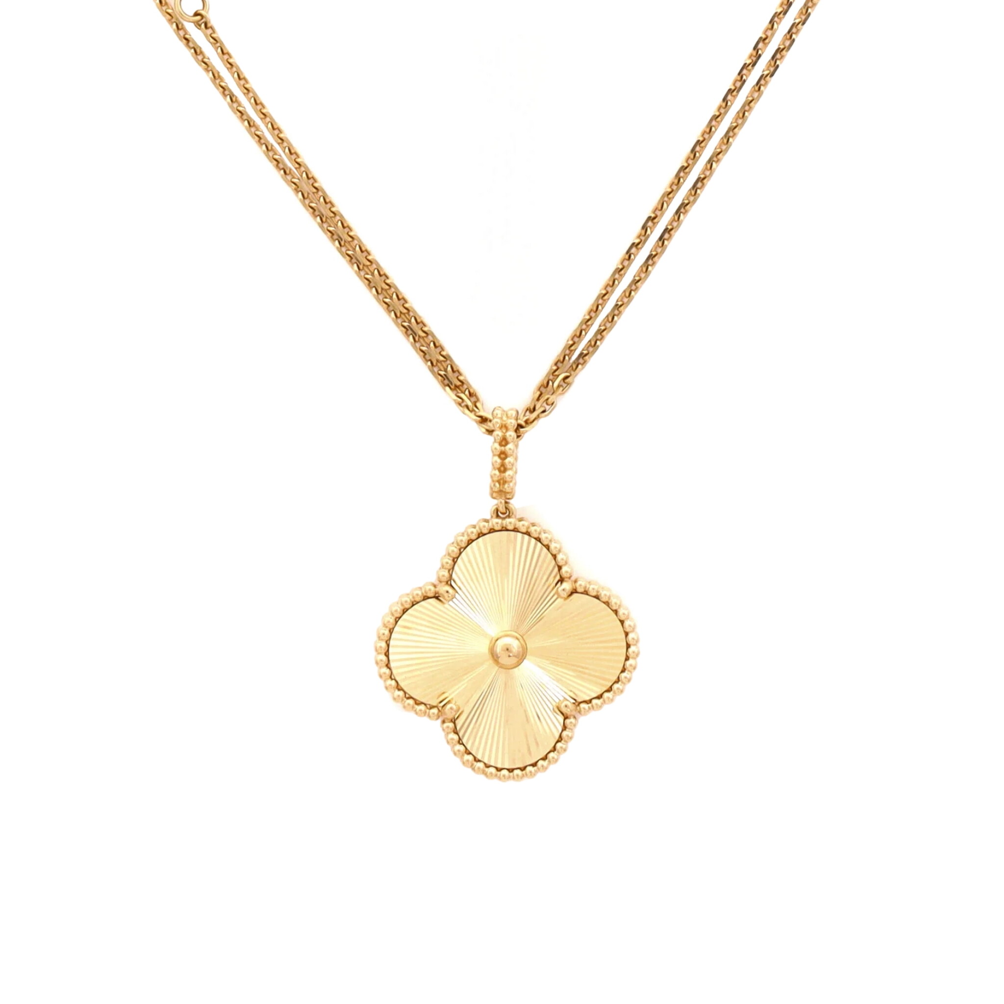 Gold Magic Alhambra Guilloché Pendant Necklace — view 1