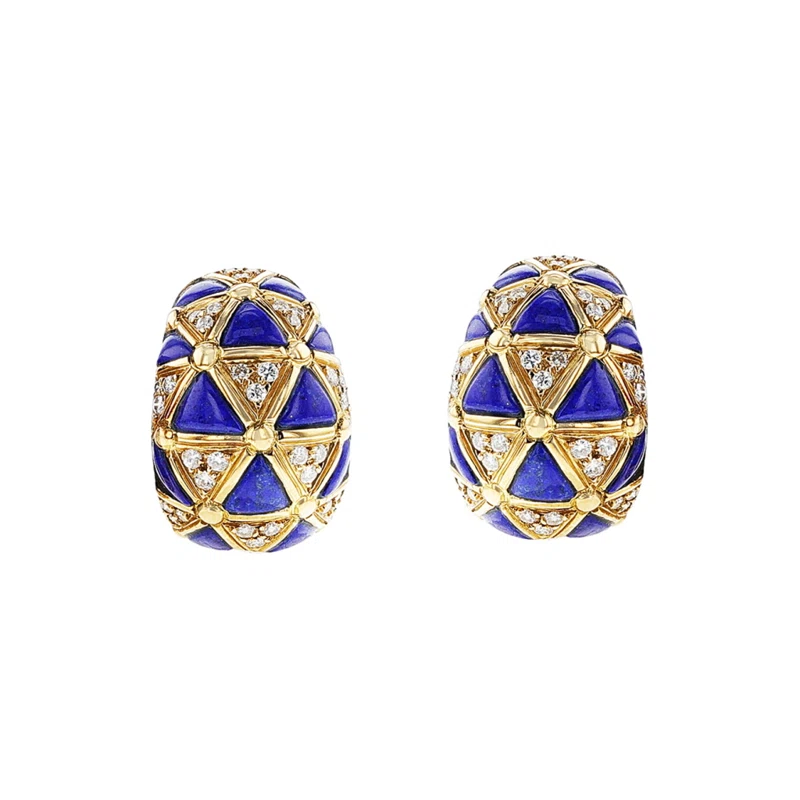 Gold, Lapis Lazuli and Diamond Maryline Earrings
