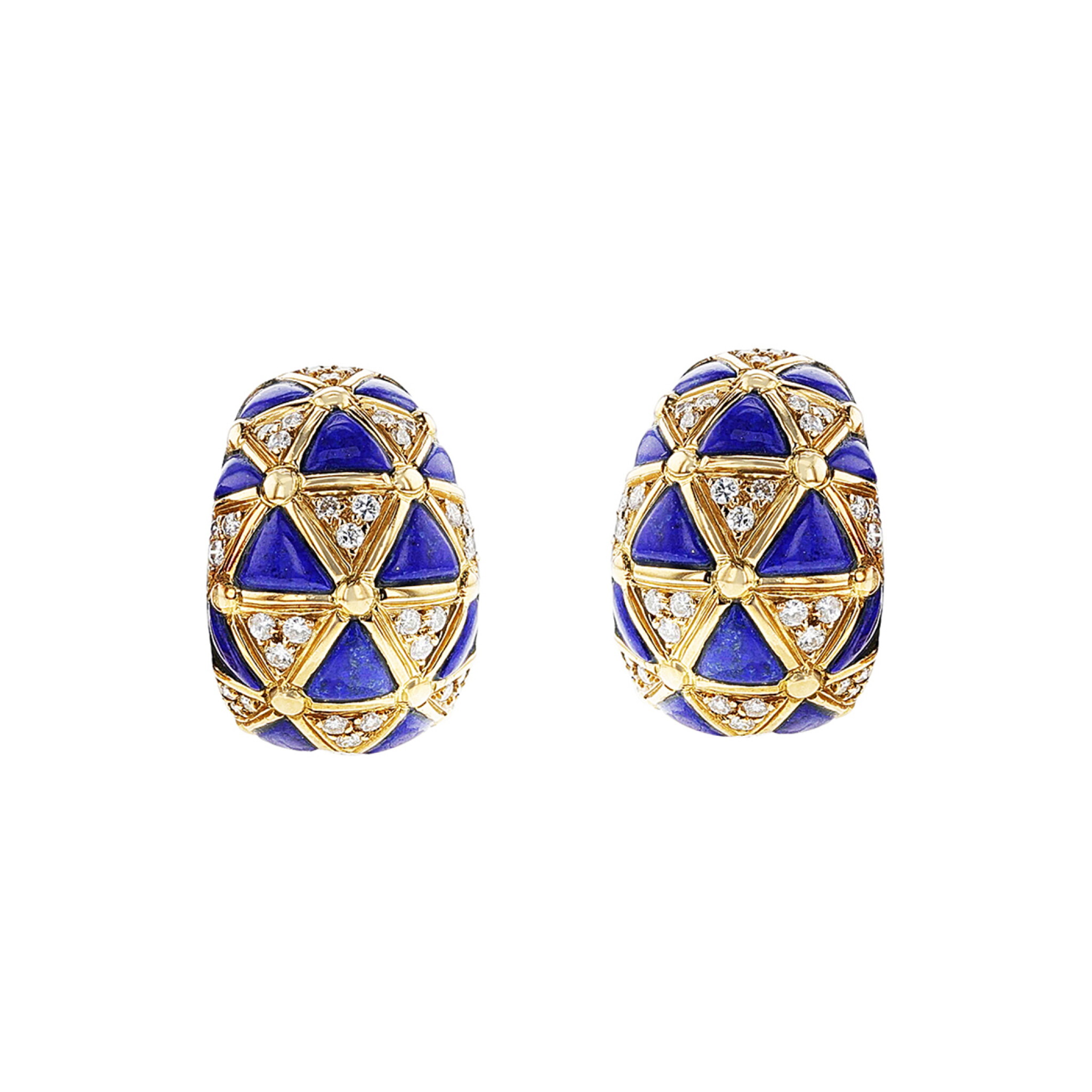 Gold, Lapis Lazuli and Diamond Maryline Earrings — view 1