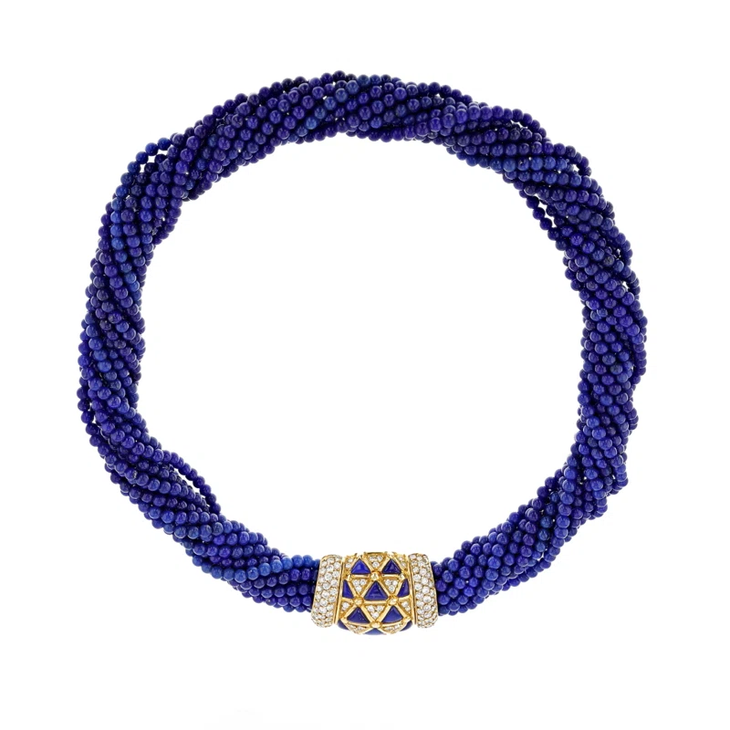 Gold, Lapis Lazuli and Diamond Maryline Necklace
