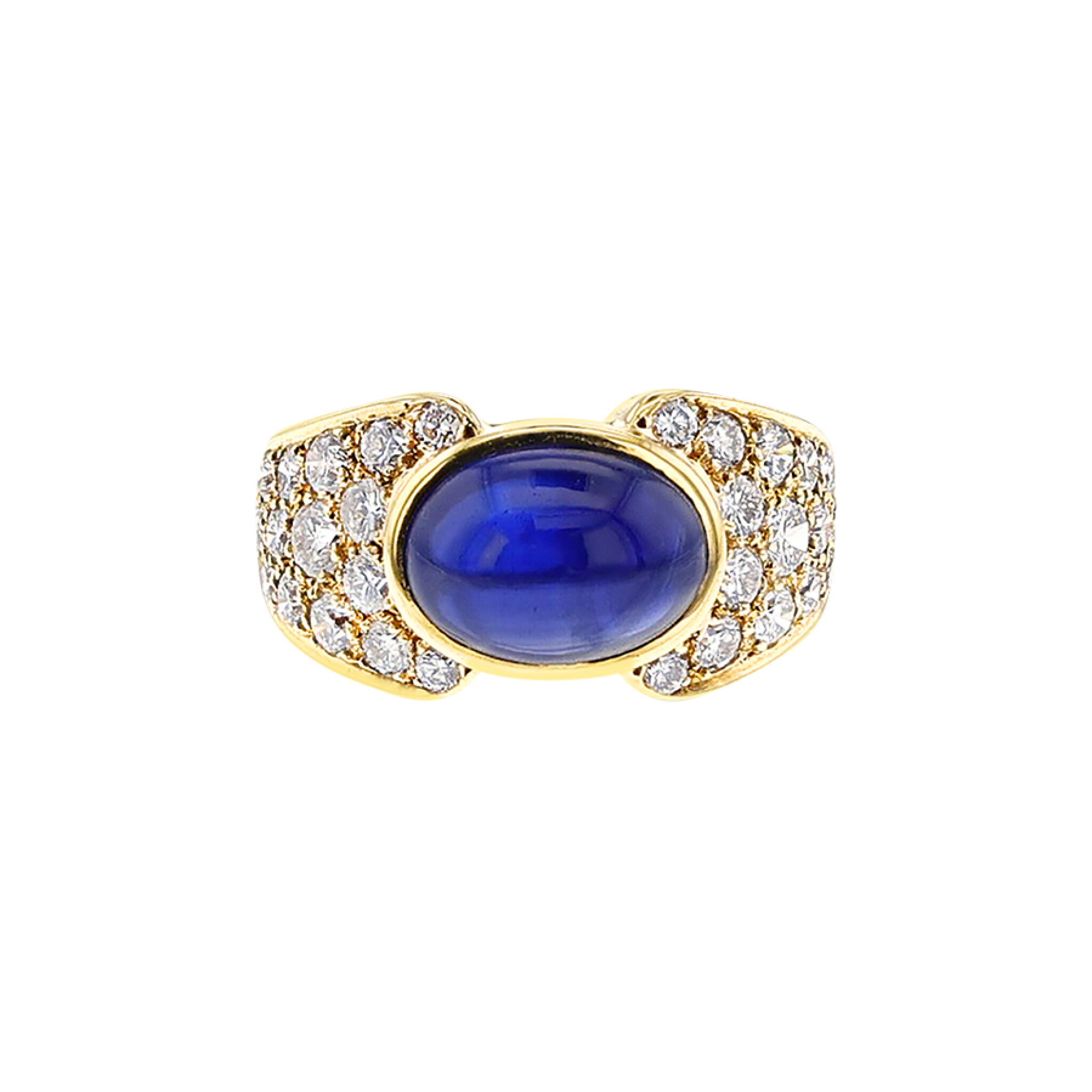 Gold, Sapphire and Diamond Ring — view 1