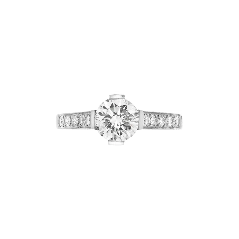 Platinum and 1.19ct Round Brilliant Cut Diamond Engagement Ring