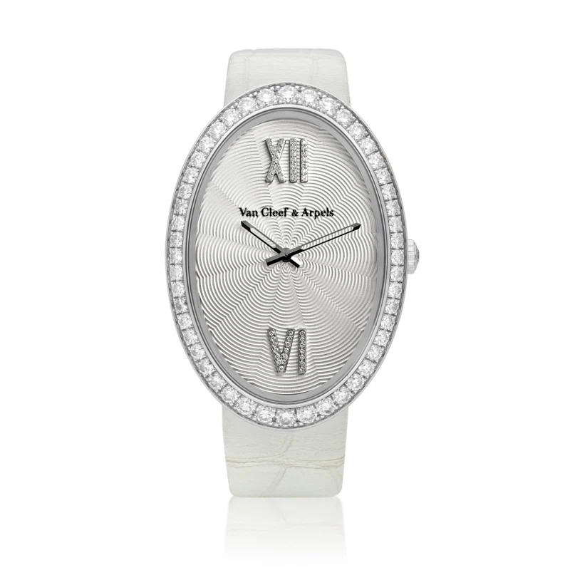 Timeless XL (Reference HH39031) A 50mm white gold diamond-set quartz wristwatch. 2010