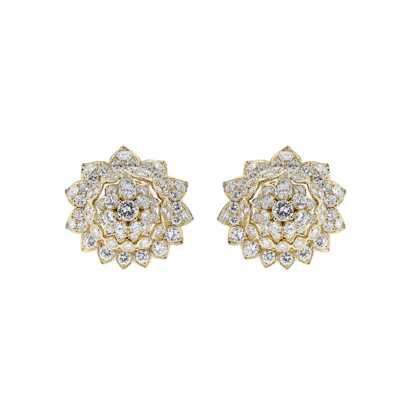 Vintage Gold and Diamond Earclips