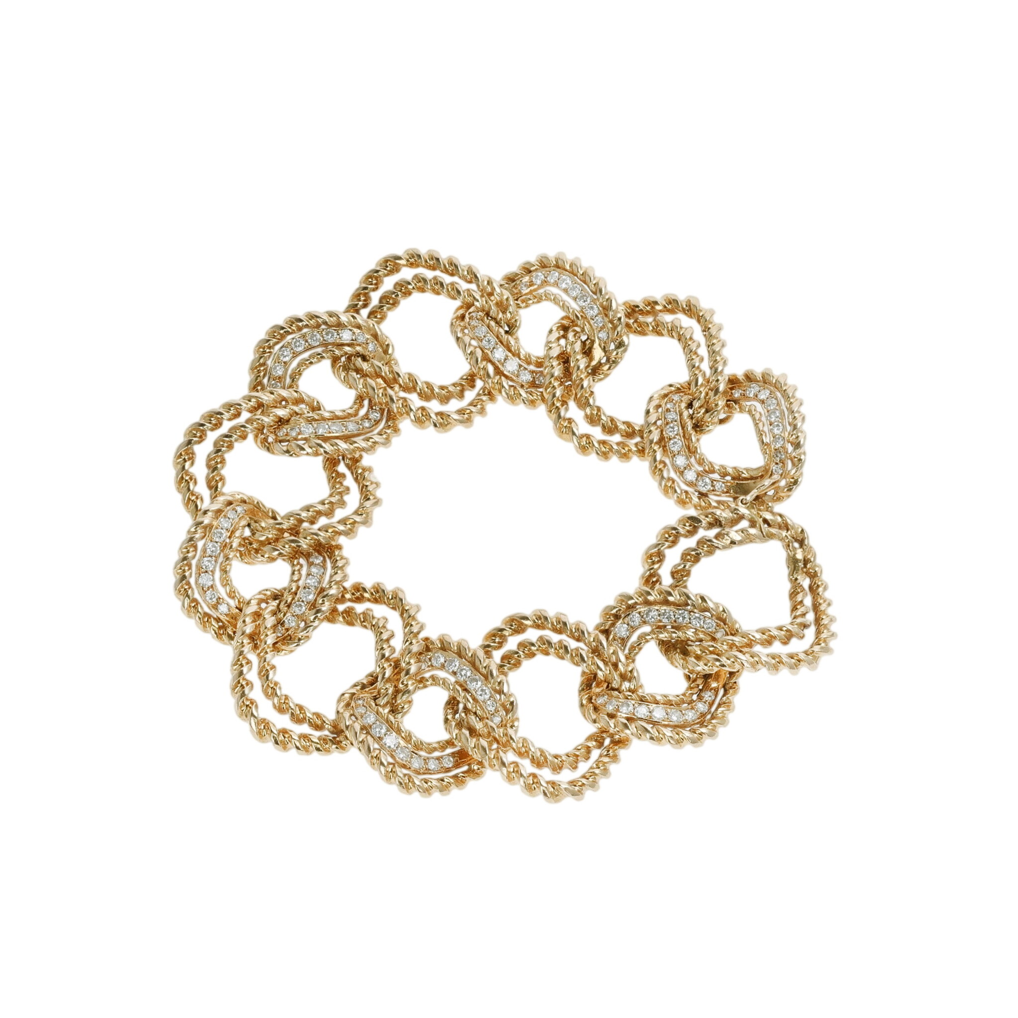 Vintage Gold and Diamond Macao Bracelet — view 1