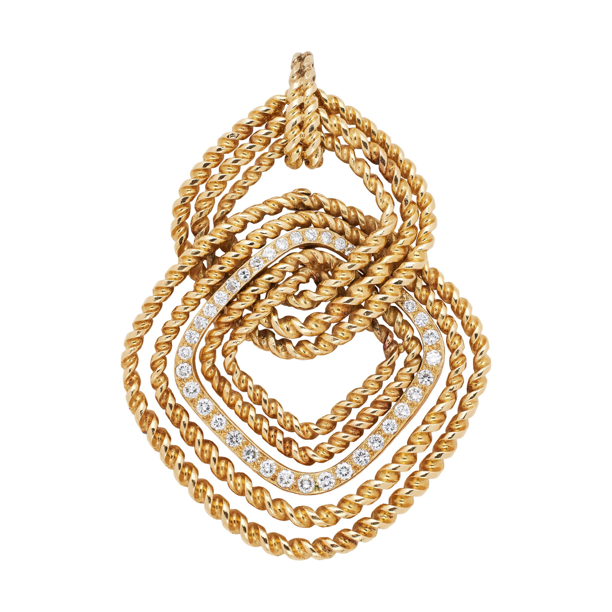 Vintage Gold and Diamond Pendant — view 1