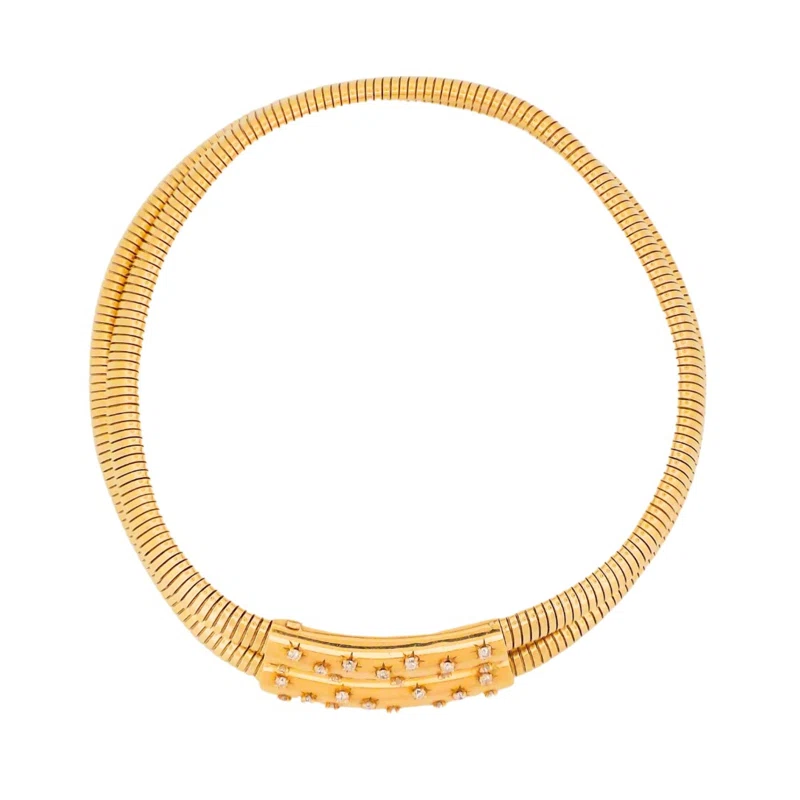 Vintage Gold and Diamond Tubogas Necklace