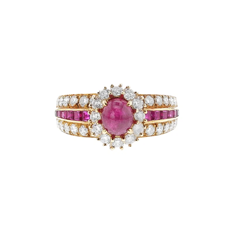 Vintage Gold, Ruby and Diamond Ring 