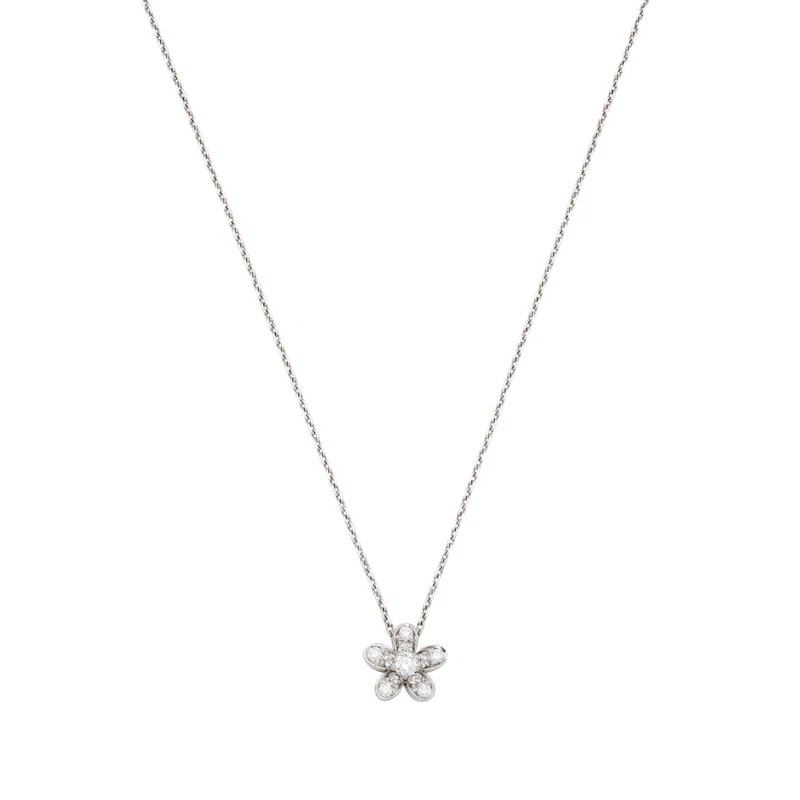 White Gold and Diamond Socrate Pendant Necklace