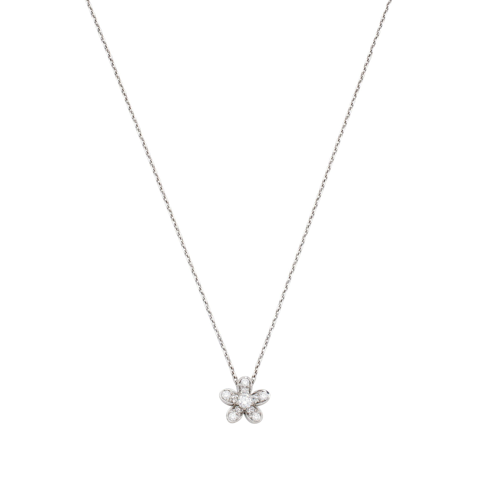 White Gold and Diamond Socrate Pendant Necklace — view 1