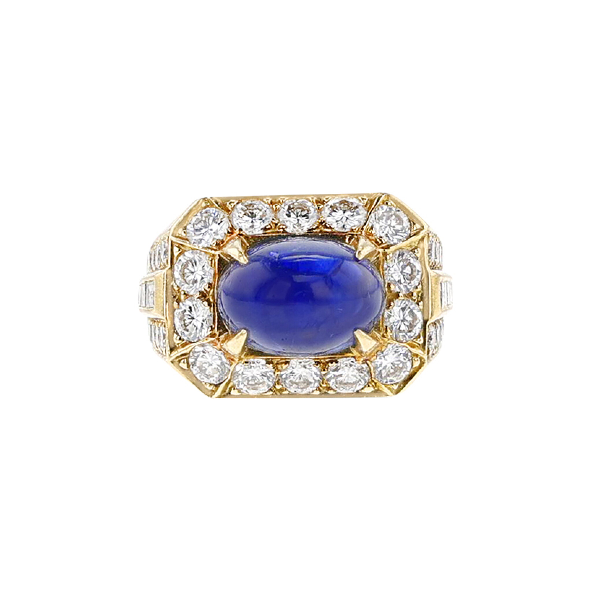 Gold, Sapphire and Diamond Ring — view 1