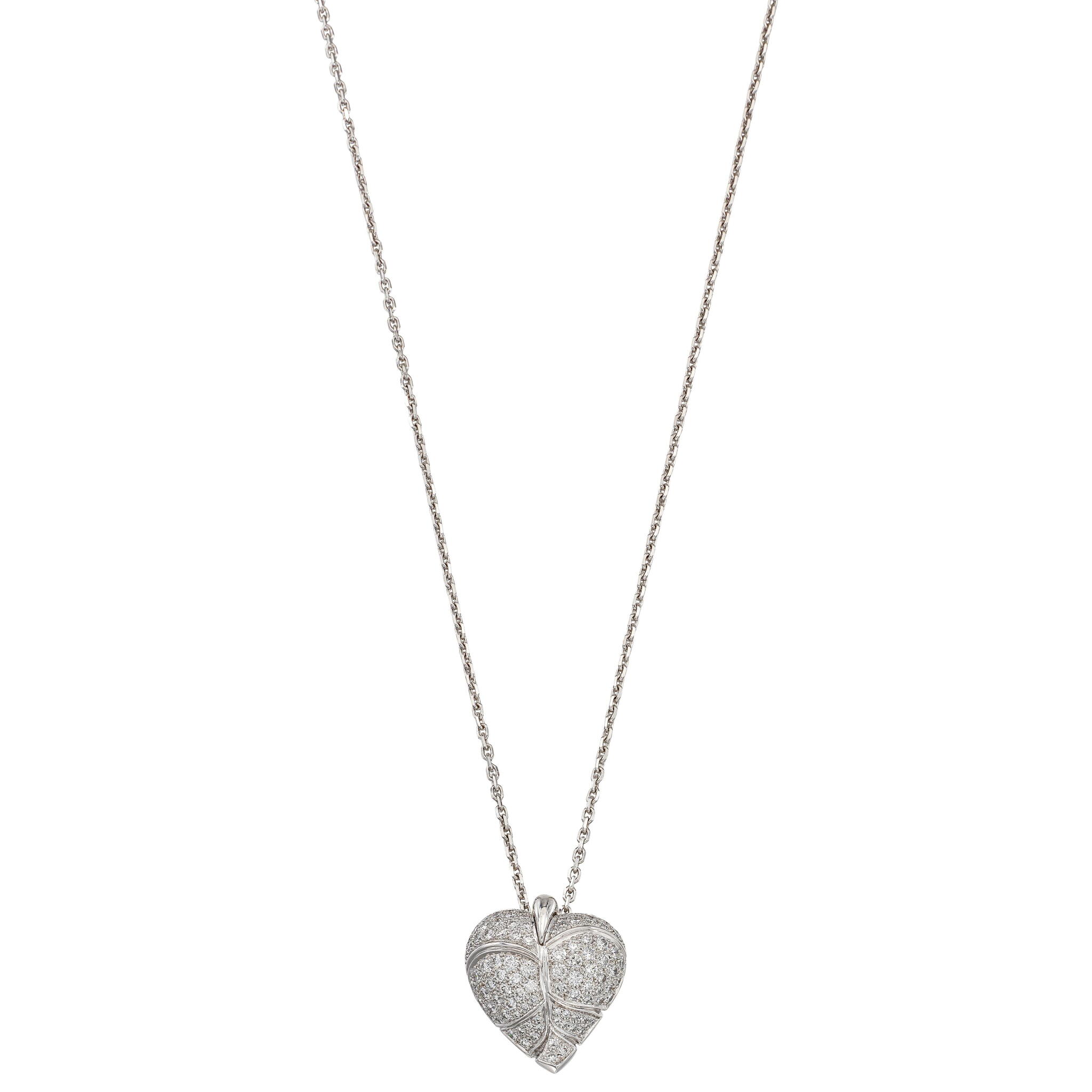 White Gold and Diamond Pendent Necklace — view 1