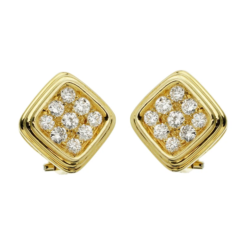 Vintage Gold and Diamond Earclips