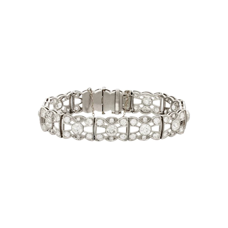Vintage Platinum and 11.20ctw Diamond Bracelet