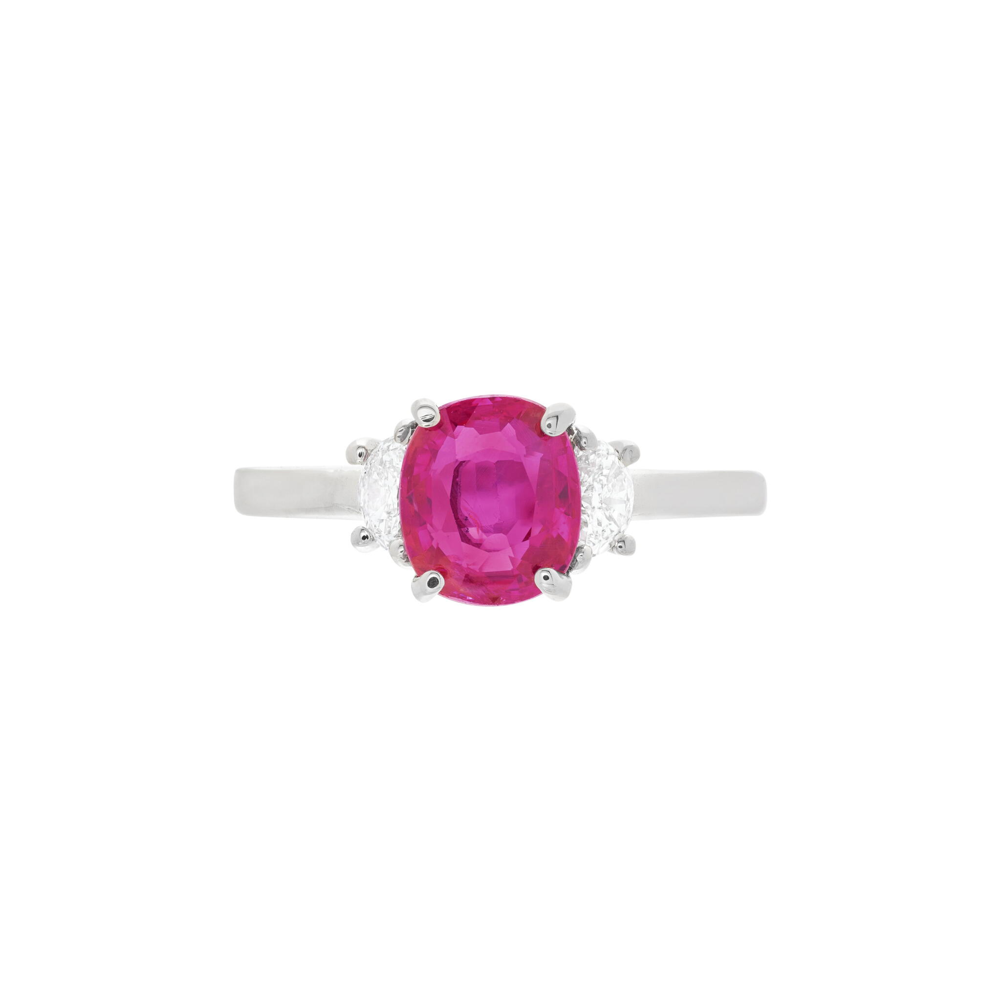 White Gold, 1.40ct Ruby and Diamond Ring — view 1