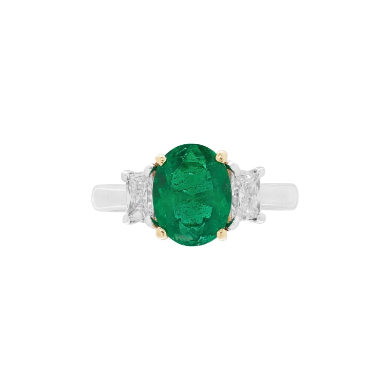 Platinum, Gold, 1.60ct Colombian Emerald and Diamond Ring