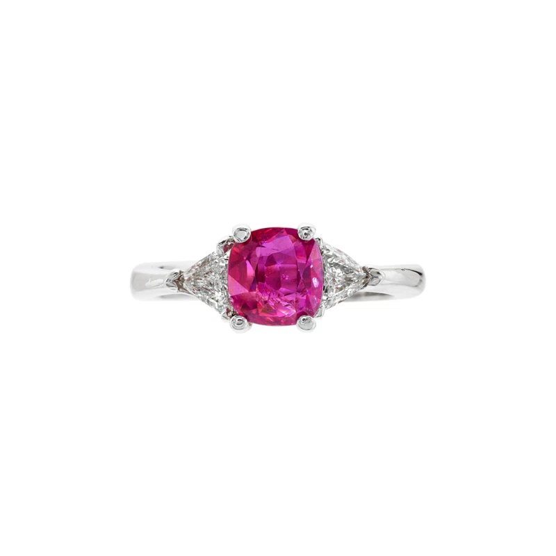 White Gold, 1.64ct Mozambique Ruby and Diamond Ring