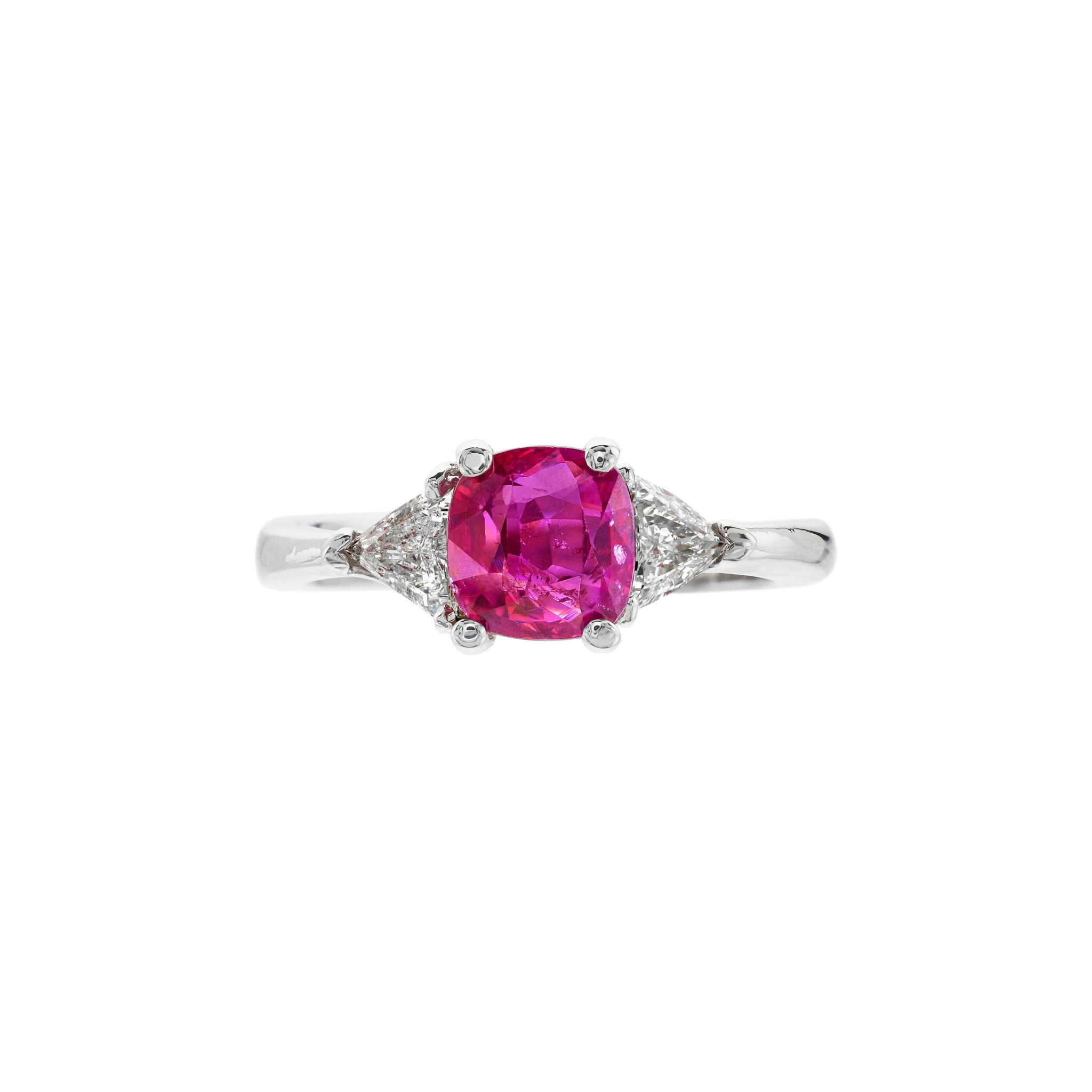White Gold, 1.64ct Mozambique Ruby and Diamond Ring — view 1