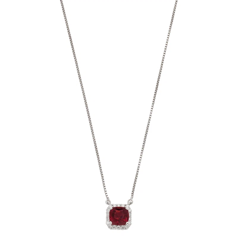 White Gold, 1.78ct Burmese Spinel and Diamond Pendant Necklace
