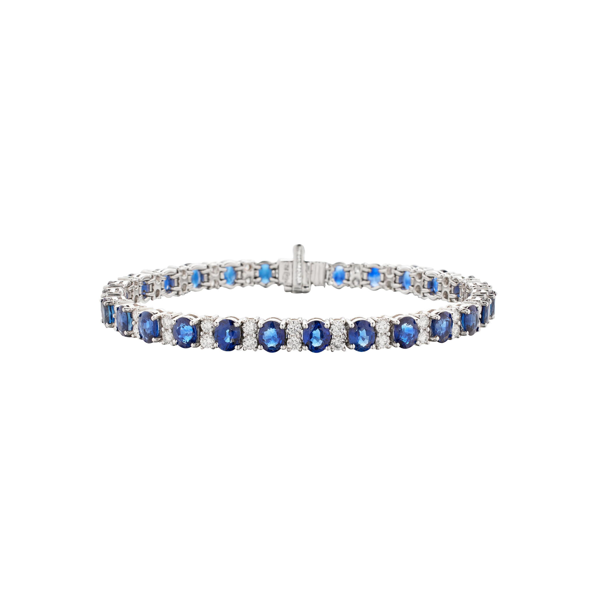 White Gold, 13.38ctw Sapphire and Diamond Bracelet — view 1
