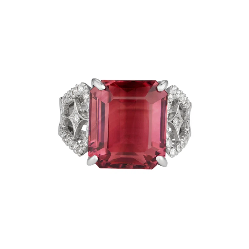 White Gold, 14.00ct Tourmaline and Diamond Ring