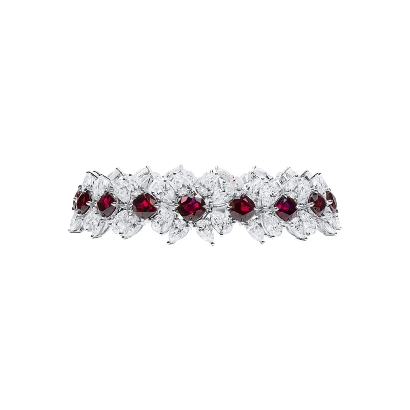 White Gold, 16.21ctw Burmese Ruby and Diamond Bracelet