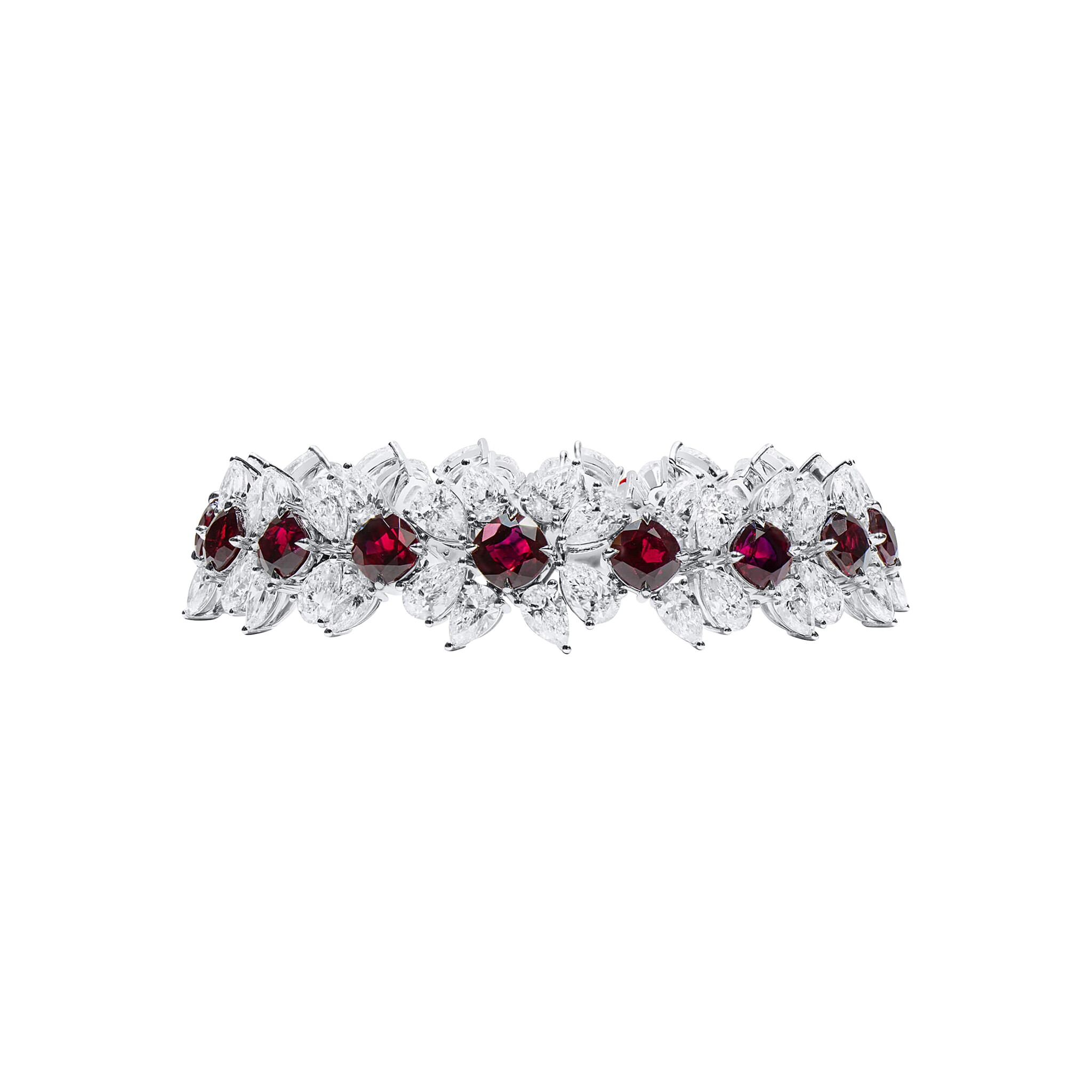 White Gold, 16.21ctw Burmese Ruby and Diamond Bracelet — view 1