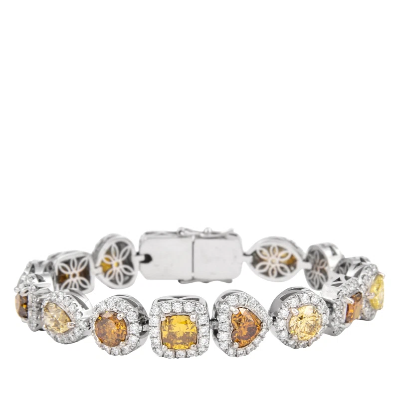 White Gold, 18.99ct Multi-Shape Fancy Color Diamond and Diamond Bracelet