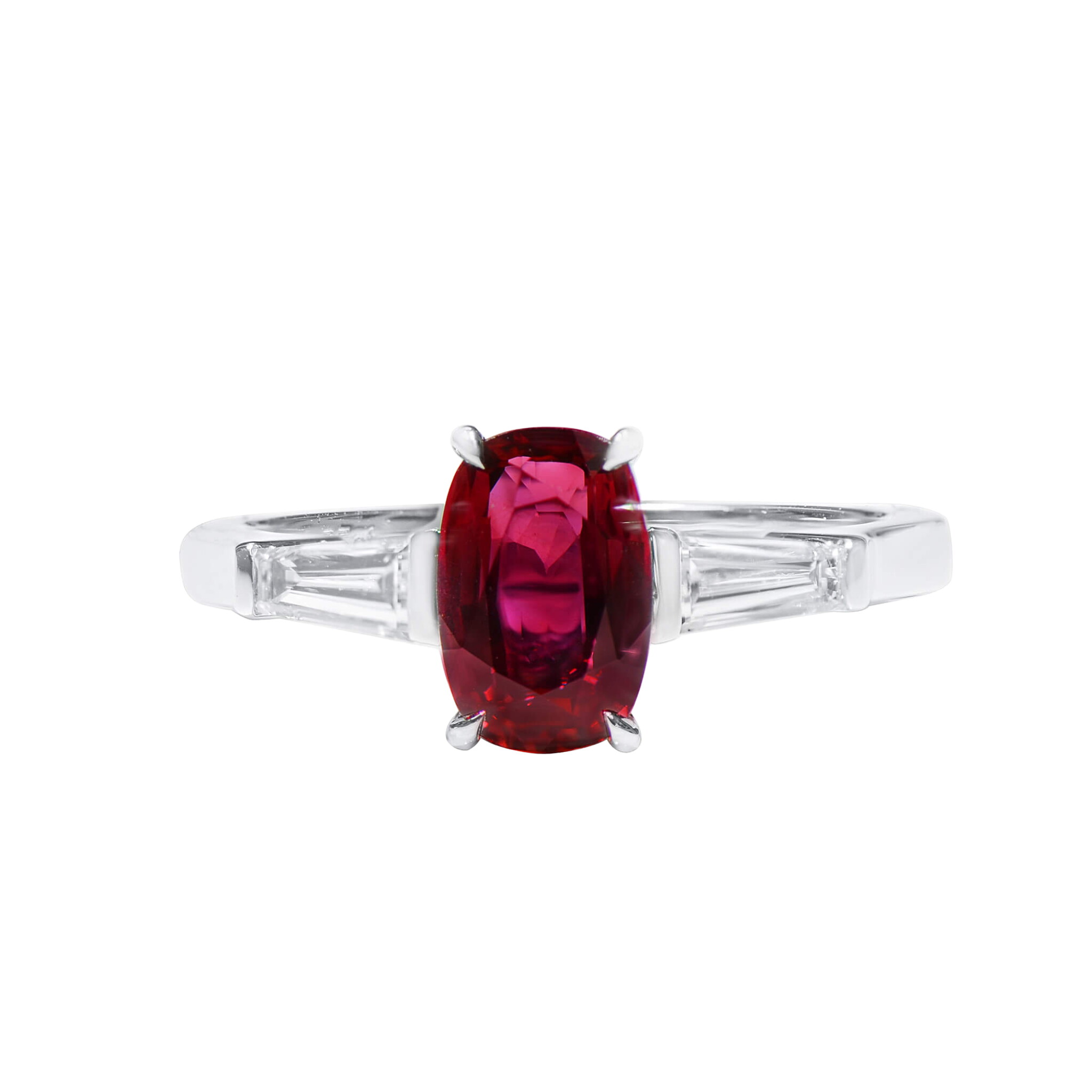 White Gold, 1.91ct Mozambique Ruby and Diamond Ring — view 1