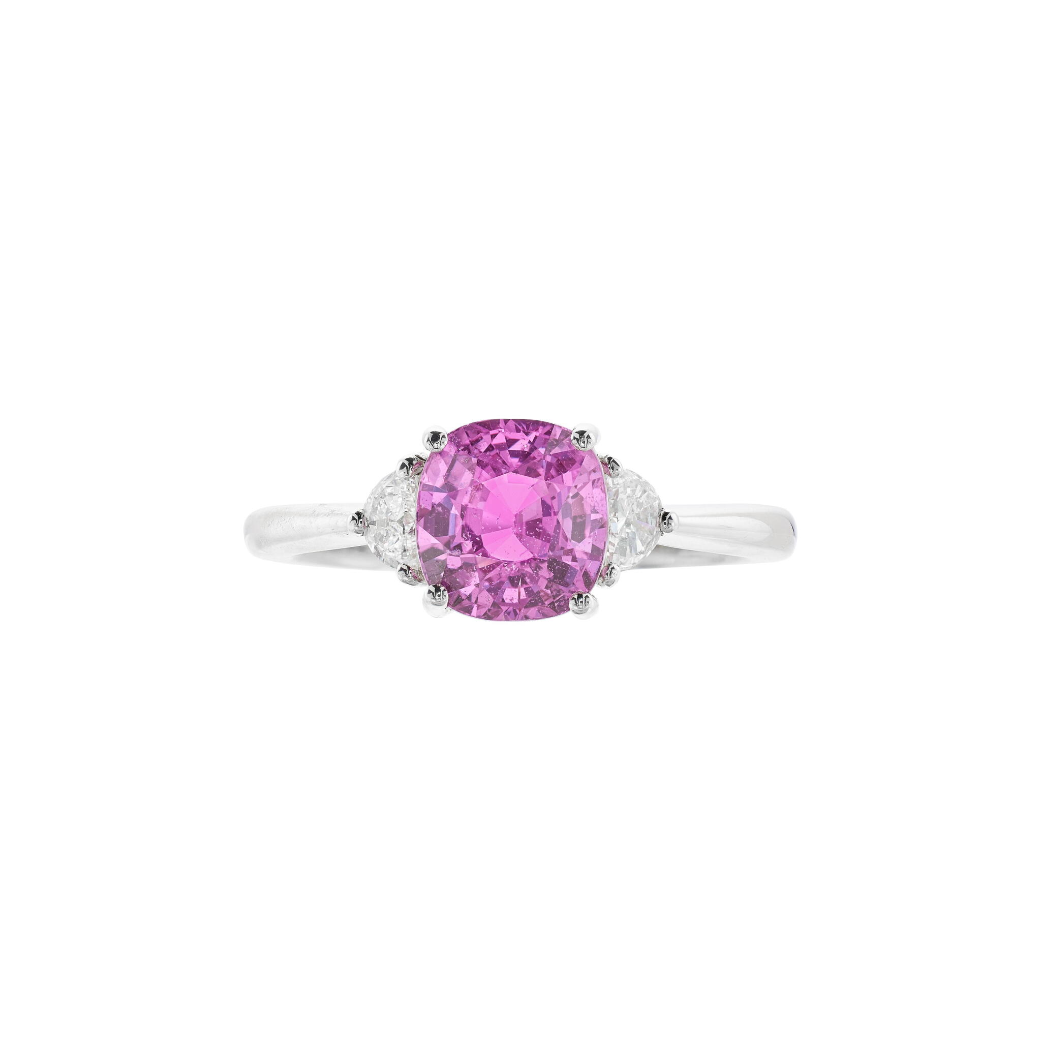 White Gold, 2.32ct Madagascar Pink Sapphire and Diamond Ring — view 1