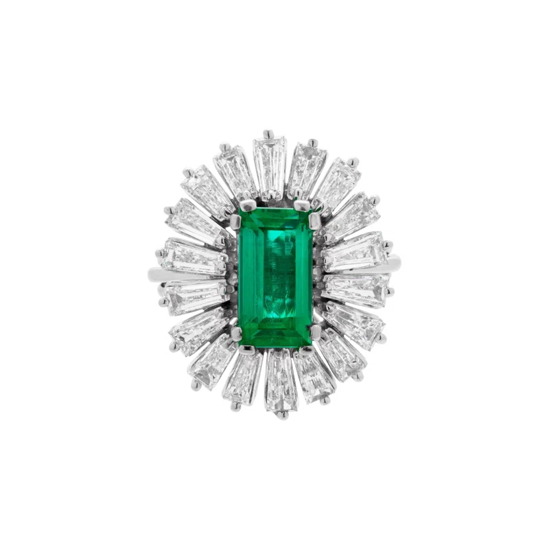 White Gold, 2.40ct Colombian Emerald and Diamond Ring