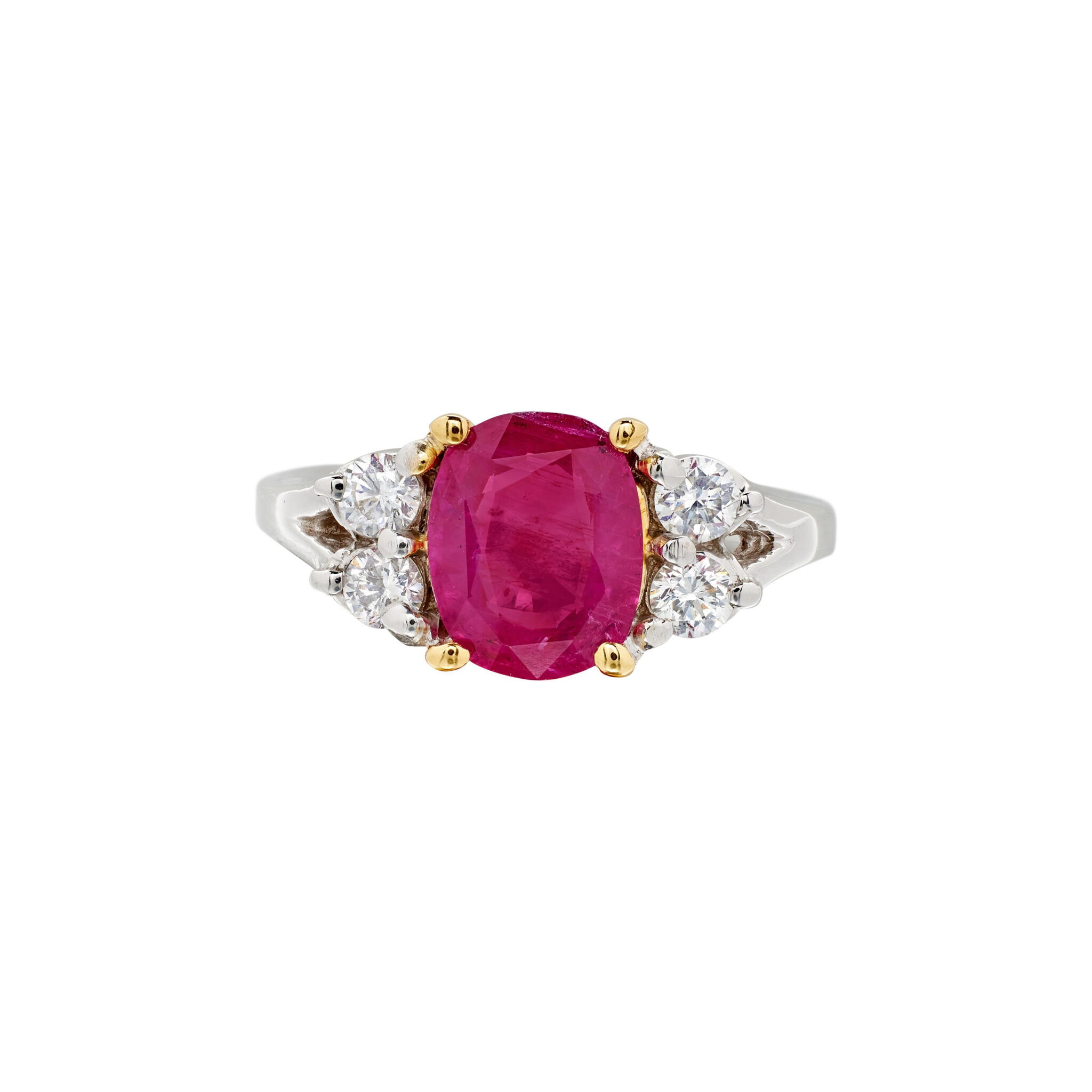 White Gold, 2.52ct Burmese Ruby and Diamond Ring — view 1