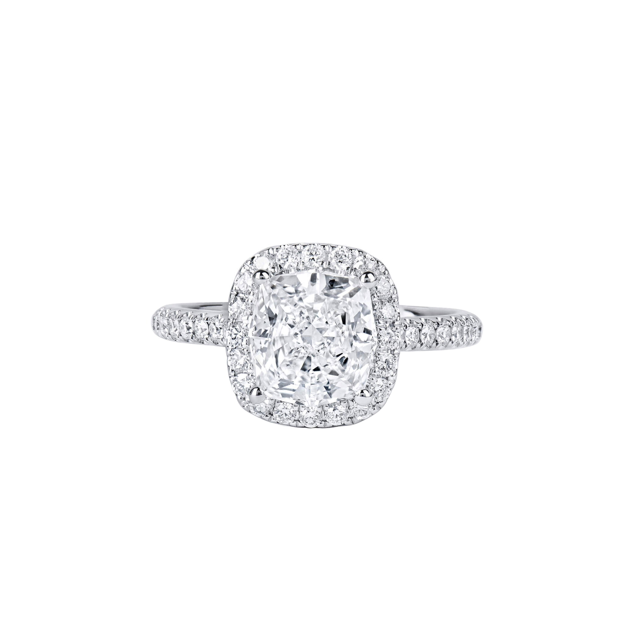 White Gold, 2.04ct Fancy Cut Diamond and Diamond Engagement Ring — view 1