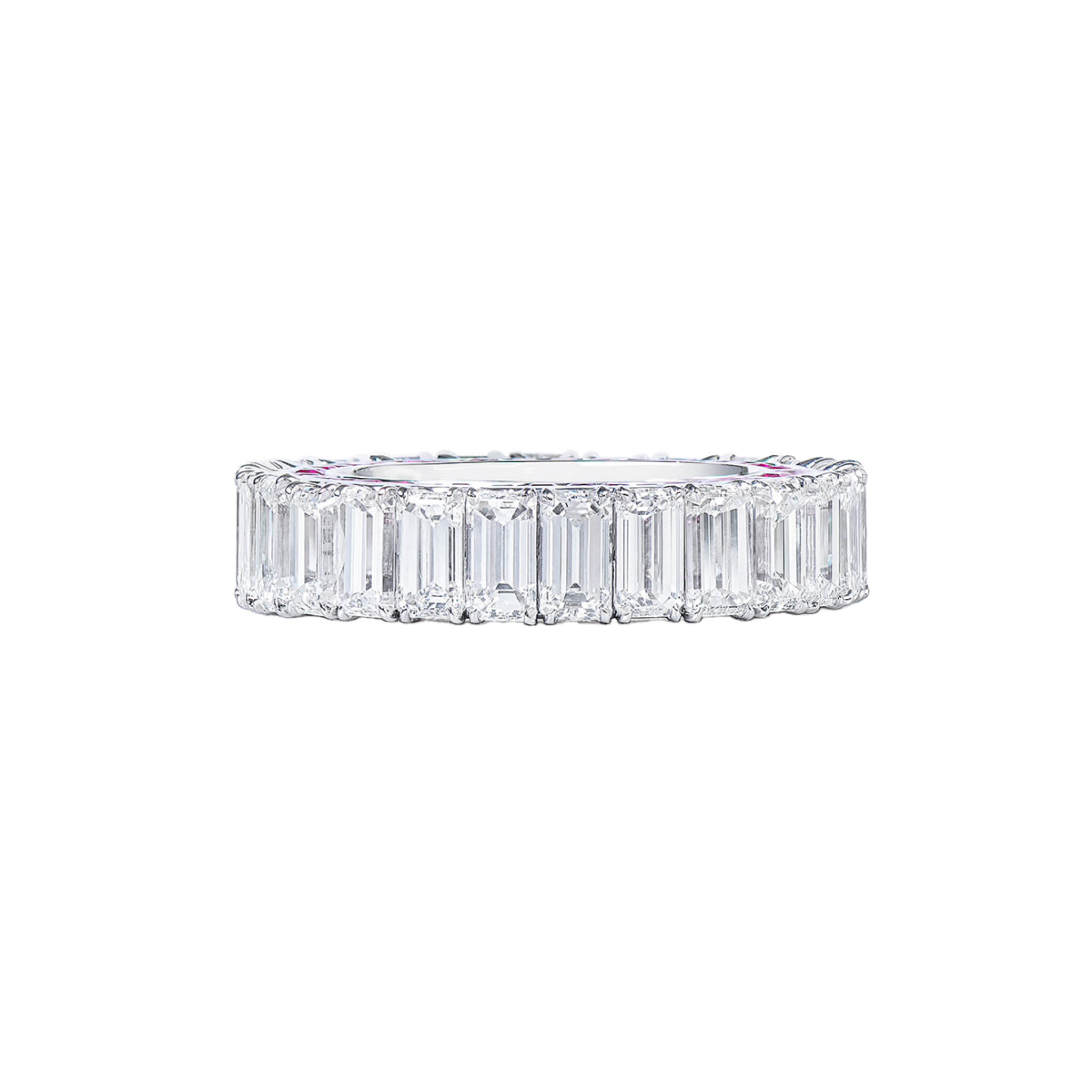 White Gold, 6.70ctw Diamond and Ruby Eternity Band Ring — view 1