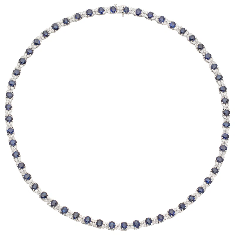 White Gold, 24.75ctw Sapphire and Diamond Necklace