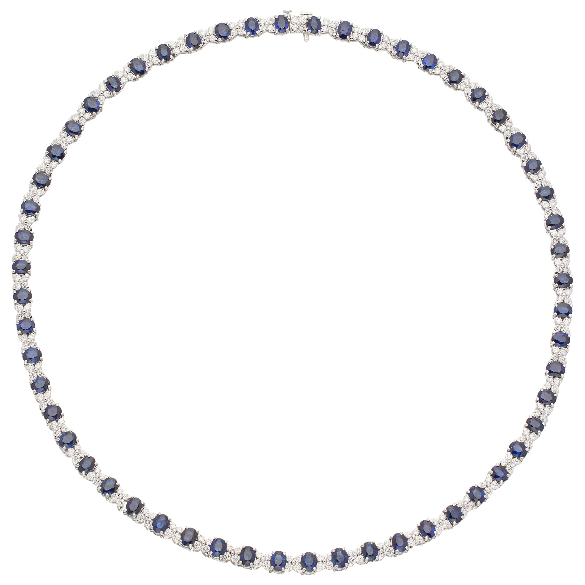 White Gold, 24.75ctw Sapphire and Diamond Necklace — view 1
