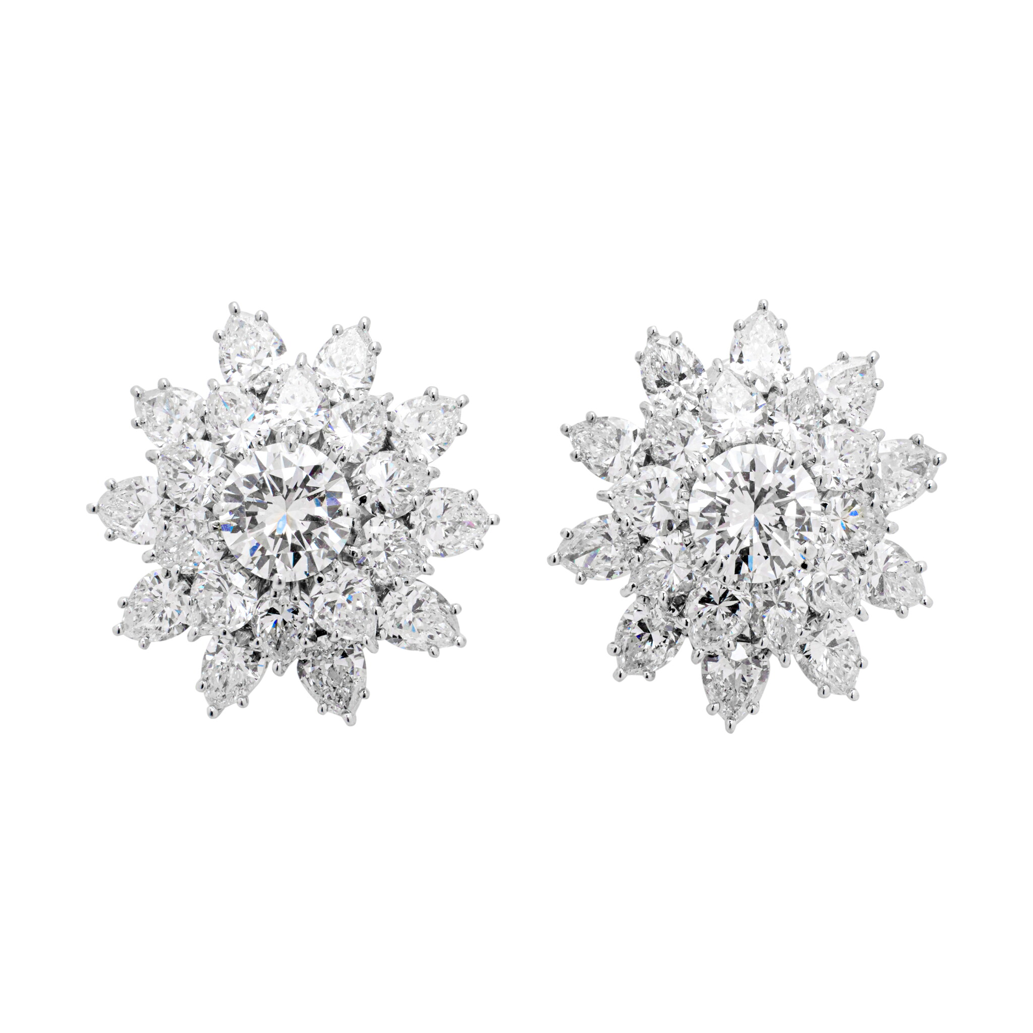 White Gold, 2.63ctw Round Brilliant Cut Diamond and Diamond Earclips — view 1