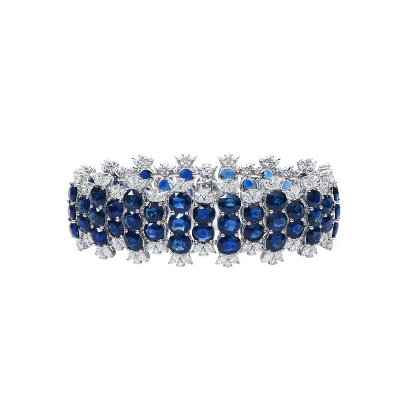 White Gold, 34.90ctw Sapphire and Diamond Bracelet