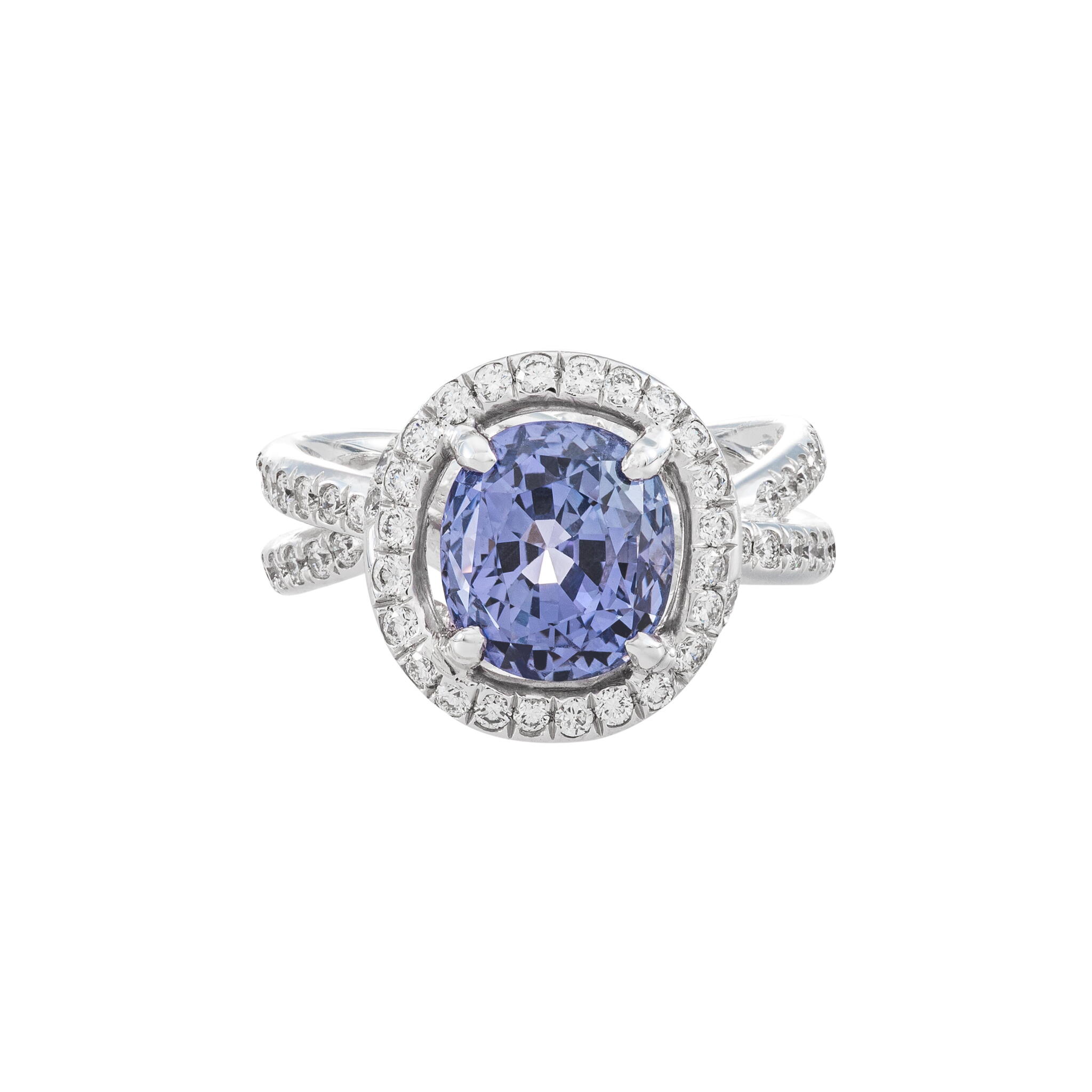 White Gold, 4.80ct Purple Sapphire and Diamond Ring	 — view 1
